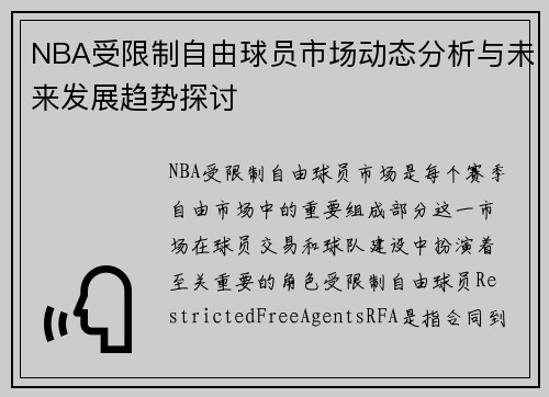 NBA受限制自由球员市场动态分析与未来发展趋势探讨